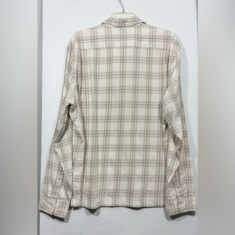 Vince Men's Beige Plaid Shirt Size XL - Picture 7 of 15